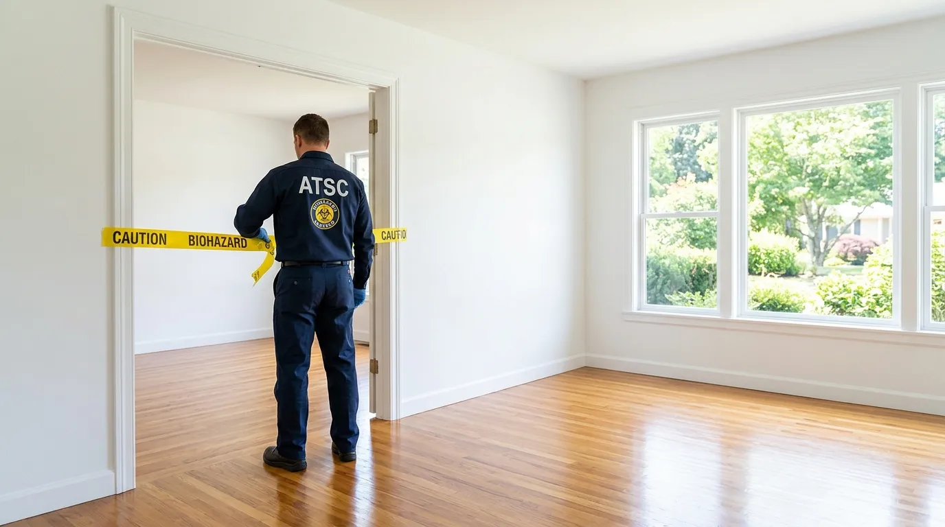 Certified biohazard cleanup crew performing Crime Scene Cleanup in Clarksburg